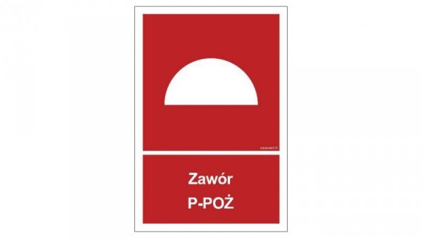 ZNAK - BC051 Zawór P-POŻ 10 x 14,8 cm FS - Folia samoprzylepna foto.