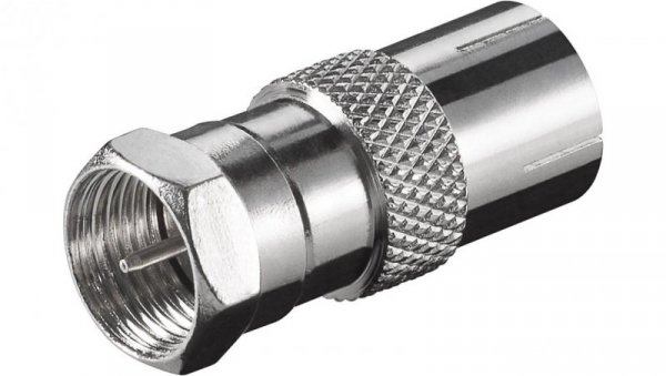 Adapter F: Wtyk F Gniazdo do kabla koncentrycznego - Połączenie, materiał obudowy cynk