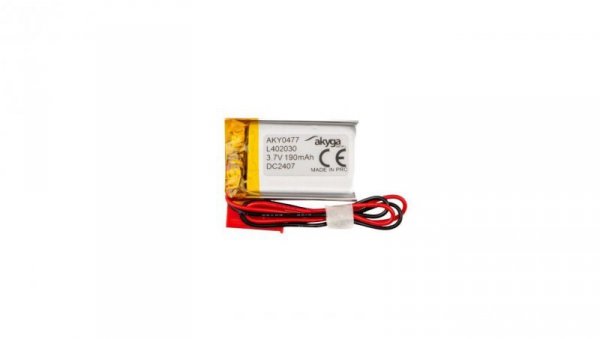 Akumulator litowo-polimerowy Akyga AKY0477 LP402030 Li-Po 3.7V/190mAh PCM złącze JST 2.54 2Pin 150mm