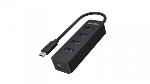 Unitek Hub USB-C, 4 porty USB 3.1, aktywny, 10 W