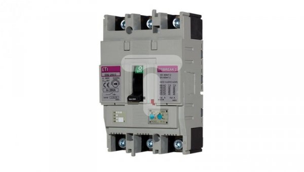 Wyłącznik kompaktowy 3P 250A 25kA /wyzwalacz termo-magnetyczny/ EB2 250/3L 004671073