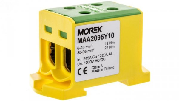 Złączka OTL95-2 kolor żółto-zielony 2x Al/Cu 6-95mm2 1000V AC /1500V DC Zacisk uniwersalny MAA2095Y10