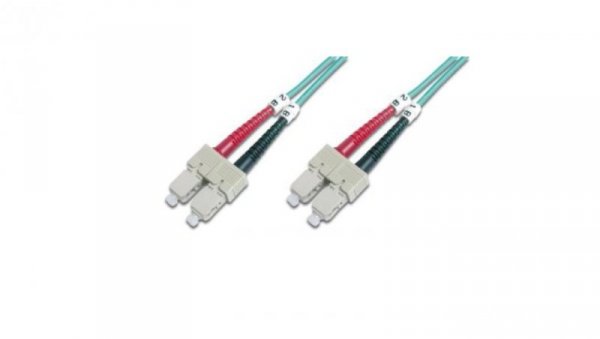 Patch cord światłowodowy SC/SC duplex MM 50/125 OM3 3m LS0H turkusowy DK-2522-03/3