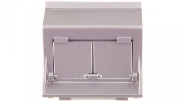 Simon Connect Płytka S500 2x RJ z osłonami skośna do adapterów MD aluminium 50000086-033