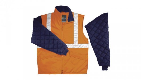 Bluza ocieplana ostrzegawcza z odpinanymi rękawami z poliestru bawełny kolor pomarańczowy fluo rozmiar XXL CORP FREEWHVORXX