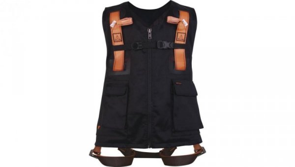 Szelki z czarną kamizelką 2 punkty zaczepowe - 2 klamry regulacyjne boczne kolor czarny rozmiar S/M/L ANTI HAR12GILNOGT