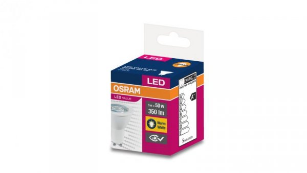 Żarówka LED GU10 LVPAR16 50 36st. 5W/827 10X1 EUE OSRAM 350lm 230V 4058075198586