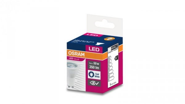 Żarówka LED GU10 LVPAR16 50 36st. 5W/840 10X1 EUE OSRAM 350lm 230V 4058075198616