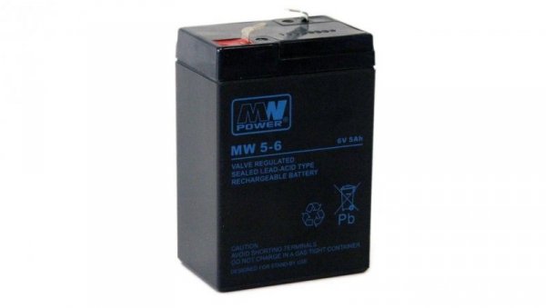 Akumulator AGM 6V 5Ah (70x47x101mm) MW 5-6
