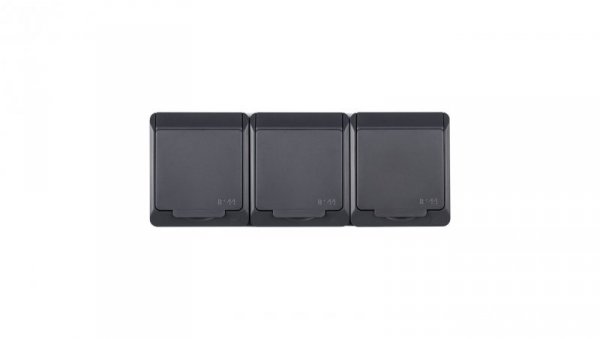 Hermes Gniazdo hermetyczne potrójne z/u Schuko antracyt 16A IP44 0326-07