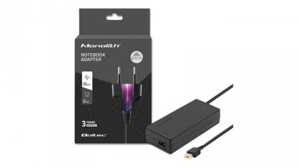 Qoltec Zasilacz do laptopa Lenovo 65W 20V 3.25A Slim tip+pin +kabel zasilający