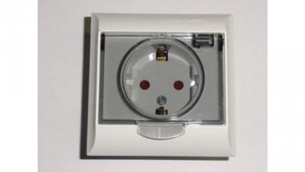 Gniazdo elektryczne p/t z uziem. Schuko GWP-142PH