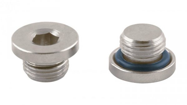 Mosiężny niklowany korek z oringiem, G1/8z, 3015 1/8
