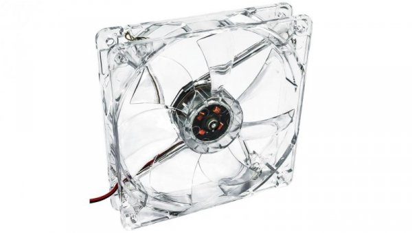 Wentylator systemowy Akyga AW-12A-BR 120mm 4 LED czerwony Molex