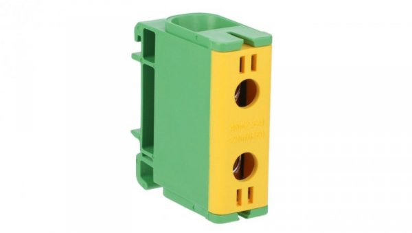 Blok rozdzielczy-odgałęźny 1-polowy AL/CU 2,5-50mm2 żółto-zielony montaż płaski i na szynę TH WLZ35P/50/z 48.552