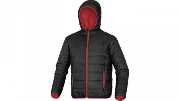 Kurtka puchowa pikowana z poliamidu kolor czarno-czerwony rozmiar 3XL DOONNR3X