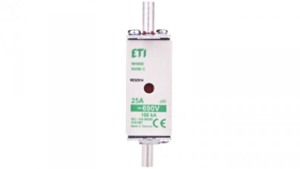 Wkładka bezpiecznikowa NH000 25A aM 690V 004181407
