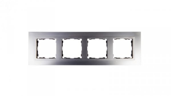 Simon 82 Ramka poczwórna pozioma metalowa aluminium/ ramka pośrednia aluminium mat 82947-33