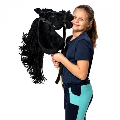 Zestaw Skippi - Hobby Horse czarny i dodatkowy kantar - ciemny zielony