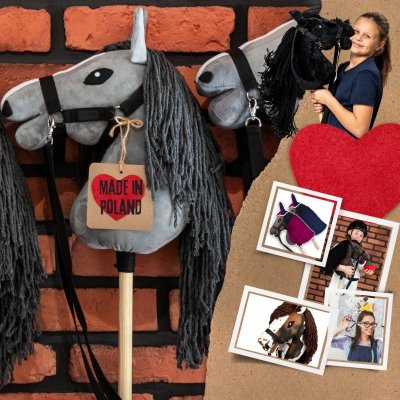 Zestaw Skippi - Hobby Horse szary i dodatkowy kantar - szary