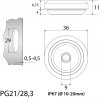 Przepust dławiący fi 10-20mm TSS PG21 IP67 szary 34.944