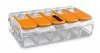 Szybkozłączka 5x0,2-4mm2 transparentna / pomarańczowa 221-415 /25szt./