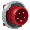 Wtyczka tablicowa 32A 5P 400V czerwona IP67 6252-6