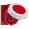 Gniazdo tablicowe skośne 32A 5P 400V /80x97/ czerwone IP67 POWER TWIST 4252-6