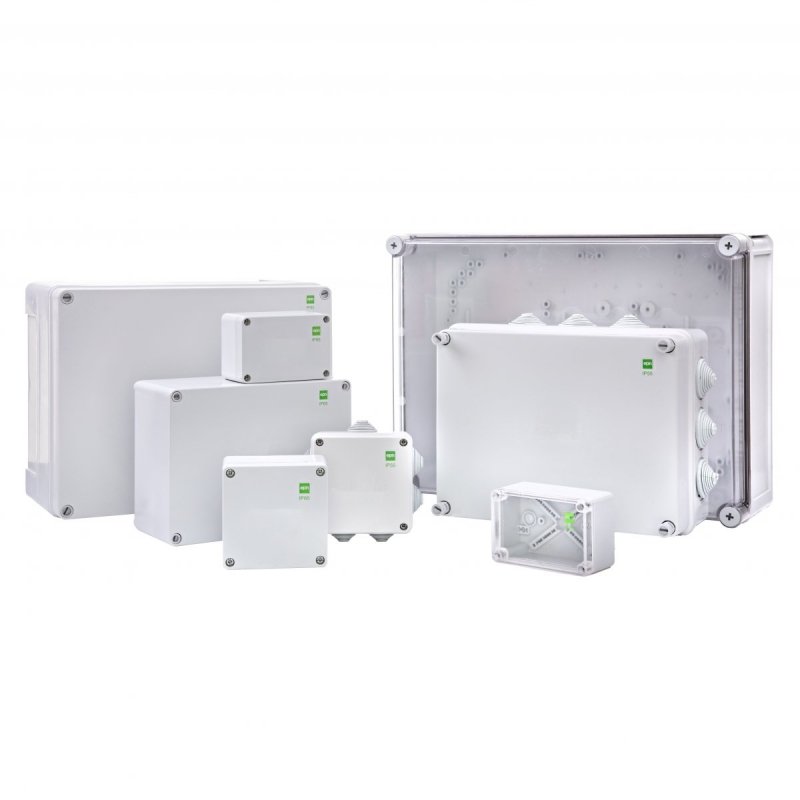 INDUSTRIAL Puszka hermetyczna n/t 110x75x59mm IP65 szara, pokrywa transparentna 2703-01