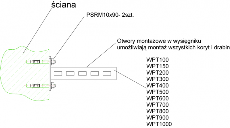 Wysięgnik WPT400 710940 (STD)