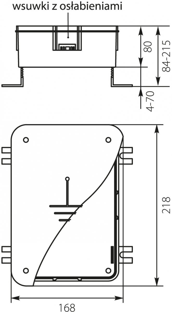 Puszka do złącza odgromowego 218x168x80mm INOX 35.02