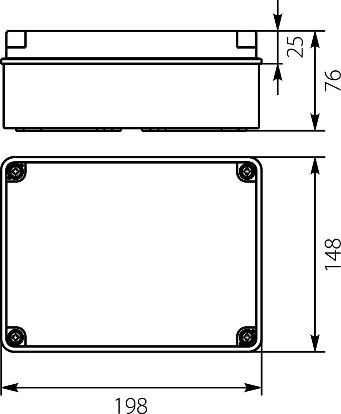 Puszka hermetyczna natynkowa 198mmx148x76mm IP65 szara PH-3A.1 28.31