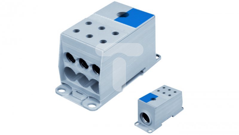 Blok rozdzielczy AL/CU 1-potencjałowy 175A we 1x95-240mm2 wy 6x10-50mm niebieski AUX38503N