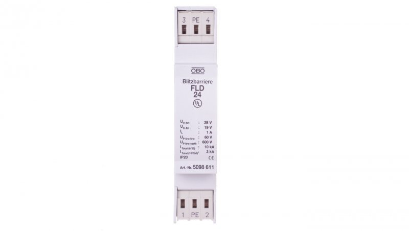 Ogranicznik przepięć dla systemów dwużyłowych 19VAC/28VDC 5kA 10kV FLD 24 5098611