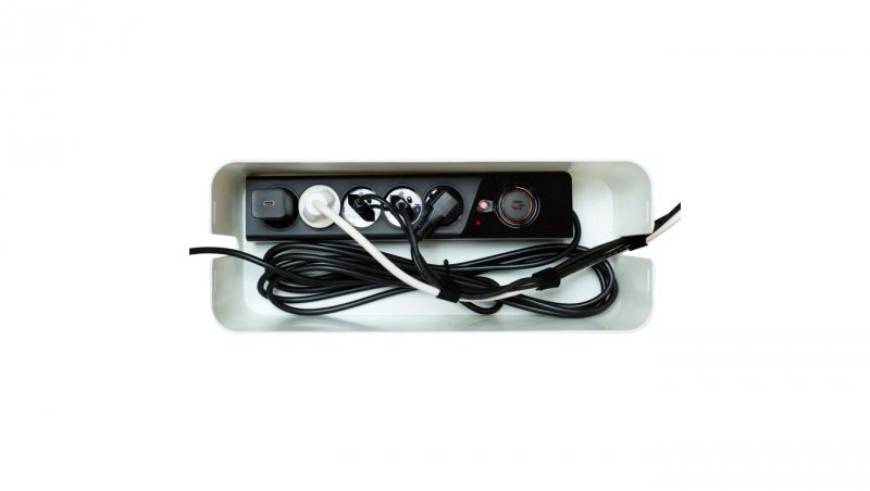 organizer do kabli - cable box L, biały,CB-1/W