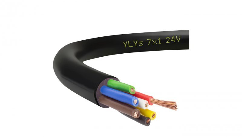 Przewód przyczepowy samochodowy YLYs 7x1 24V Elektrokabel /25m/