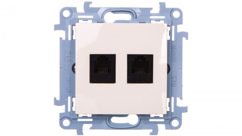 Simon 10 Gniazdo telefoniczne podwójne RJ12 kremowy CT2.01/41