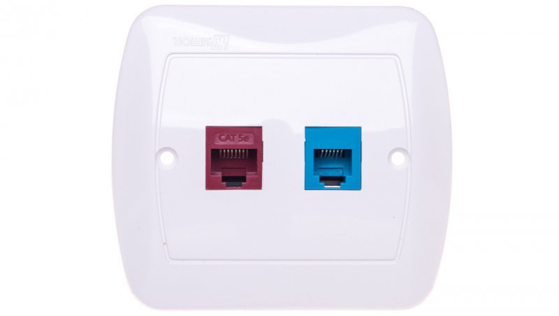 Simon Akord Gniazdo teleinformatyczne RJ45 kat.5e + RJ12 białe A5T/11