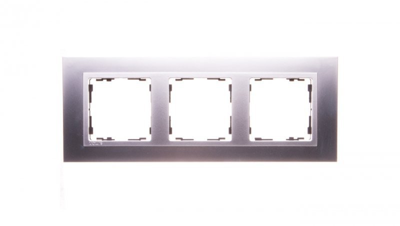 Simon 82 Ramka potrójna pozioma metalowa aluminium/ ramka pośrednia aluminium mat 82937-33