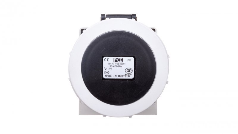 Gniazdo stałe 32A 4P 500V czarne IP67 /bez dławnicy/ 1242-7