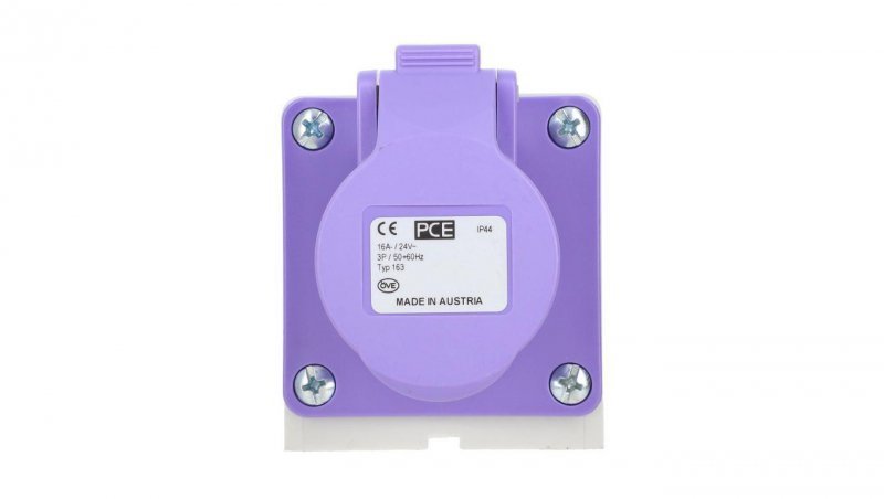 Gniazdo stałe 16A 3P 20-25V fioletowe IP44 163v