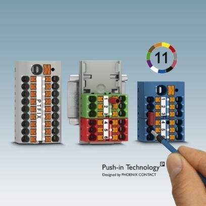 Blok rozdzielczy PTFIX 10/6X4-NS35 GY, szare złącze przemysłowe - 6 punktów przyłączeniowych o przekroju 4mm2