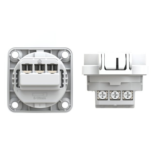 Gniazdo tablicowe 10/16A 2P+Z 230V białe IP54 104-0w