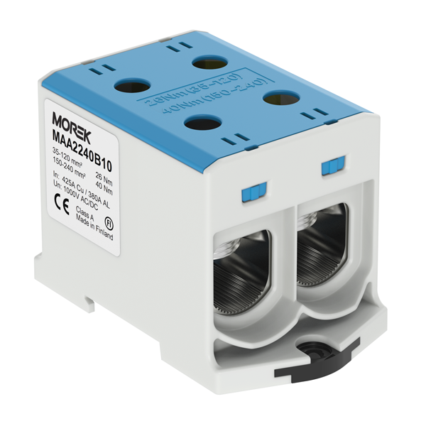 Złączka OTL240-2 kolor niebieski 2xAl/Cu 35-240mm2 1000V AC / 1500V DC Zacisk uniwersalny MAA2240B10