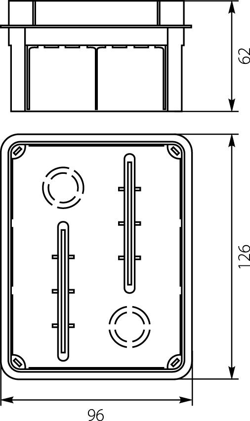 Puszka podtynkowa 96x126x62mm Pp/t 4 11.4