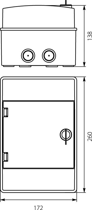Rozdzielnica hermetyczna modułowa (500V AC ,1000V DC) 1x4 natynkowa IP65 RH-4 36.04