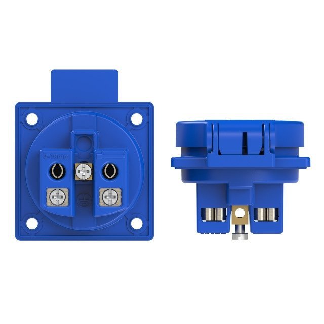 Gniazdo tablicowe 10/16A 2P+Z 230V schuko niebieskie IP44 1050-0bs