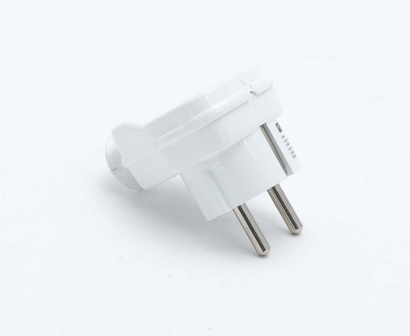 Wtyczka kątowa 10/16A 2P+Z IP20 Uni-Schuko biała 9002214