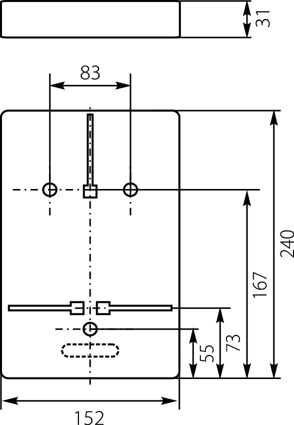 Tablica licznikowa 240x152mm 1F szara T-1F-b/z 10.6