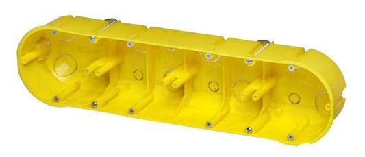 Puszka podtynkowa poczwórna 60mm żółta ze śrubami PK-4x60 0235-0N